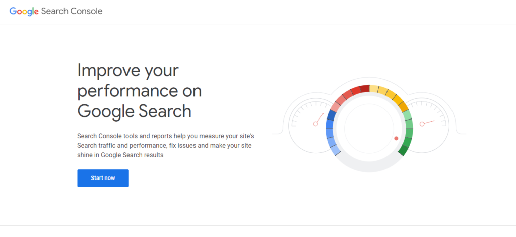 Google Search Console home page