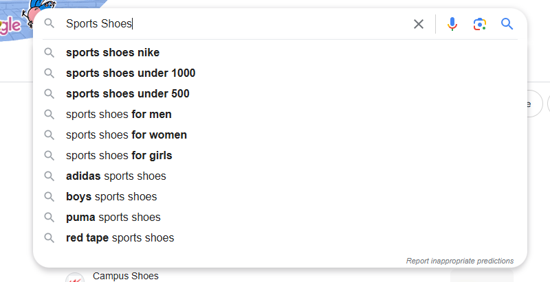 Use Google Autocomplete feature to find new keywords