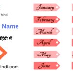 Months name in English and Hindi