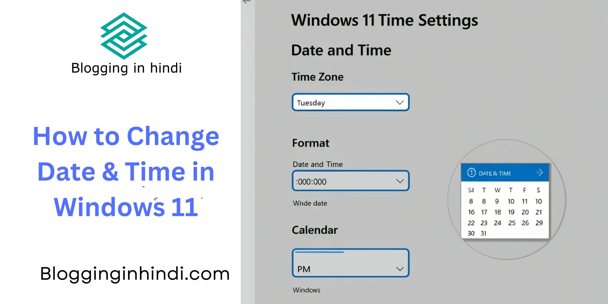 how to change Date and Time in Windows 11